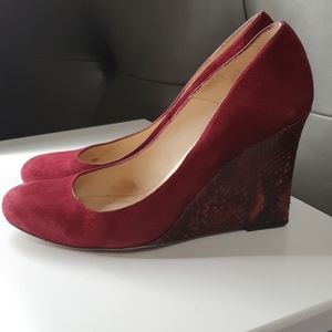 LK Bennet Red leather snake  wedge